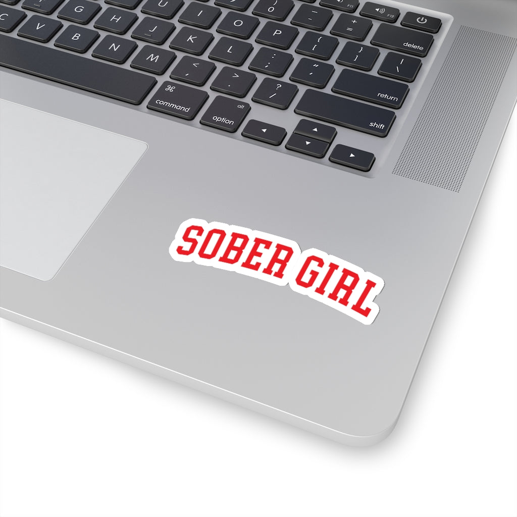 Sober Girl Varsity Sticker (red)