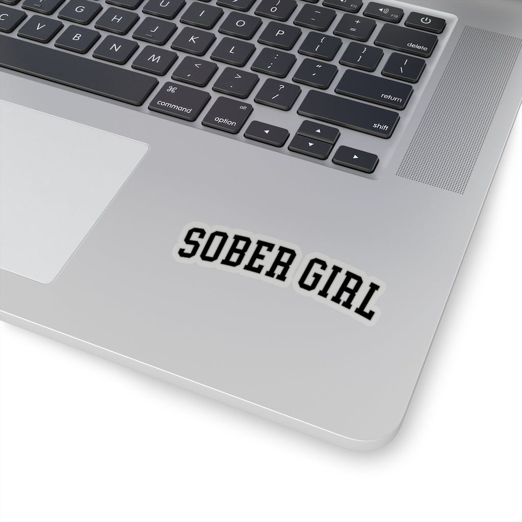 Sober Girl Varsity Sticker (black)