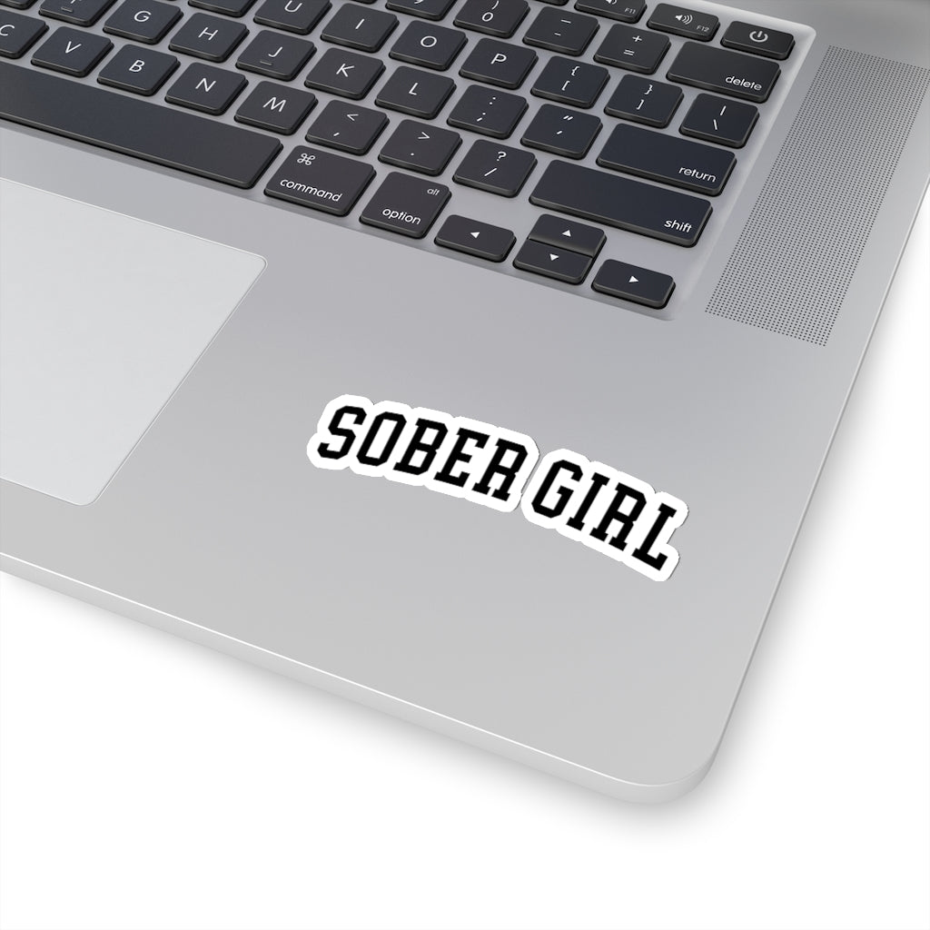 Sober Girl Varsity Sticker (black)