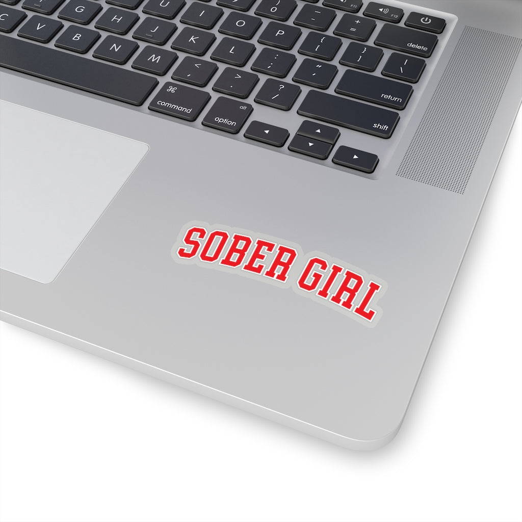 Sober Girl Varsity Sticker (red)