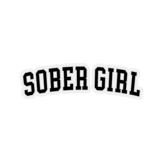 Sober Girl Varsity Sticker (black)
